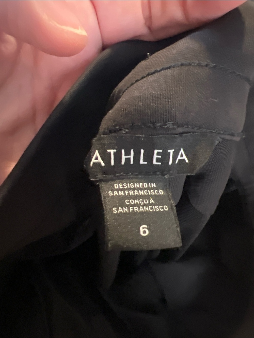 #145 Athleta Black Travel Jogger Pants Zip Pocket Performance Size 6 - Picture 3 of 4